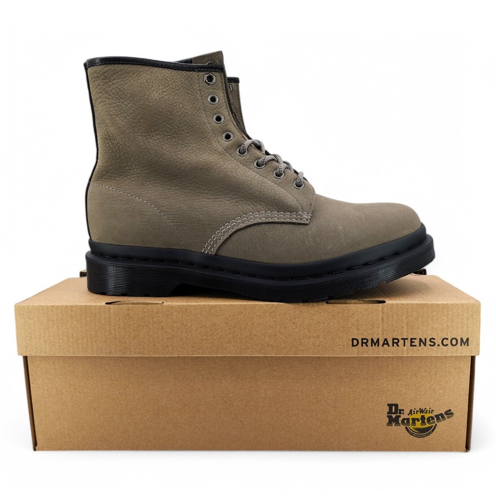 Dr. Martens 1460‎ Pascal Boot Mens 12 Nickel Grey Nubuck Leather NEW